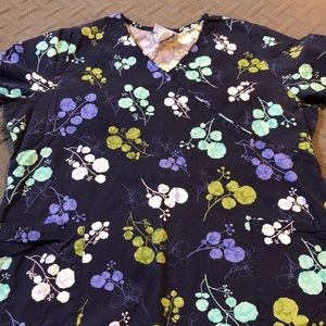 Floral Scrub Top XL
